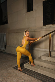 Mustard Cut Out Bodysuit