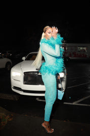 Ostrich Feather Set - Teal