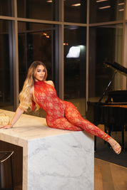 Privé Lace Jumpsuit - Carmine