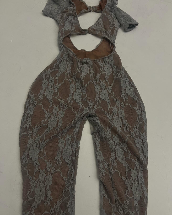 Lace Me Bodysuit - Gray