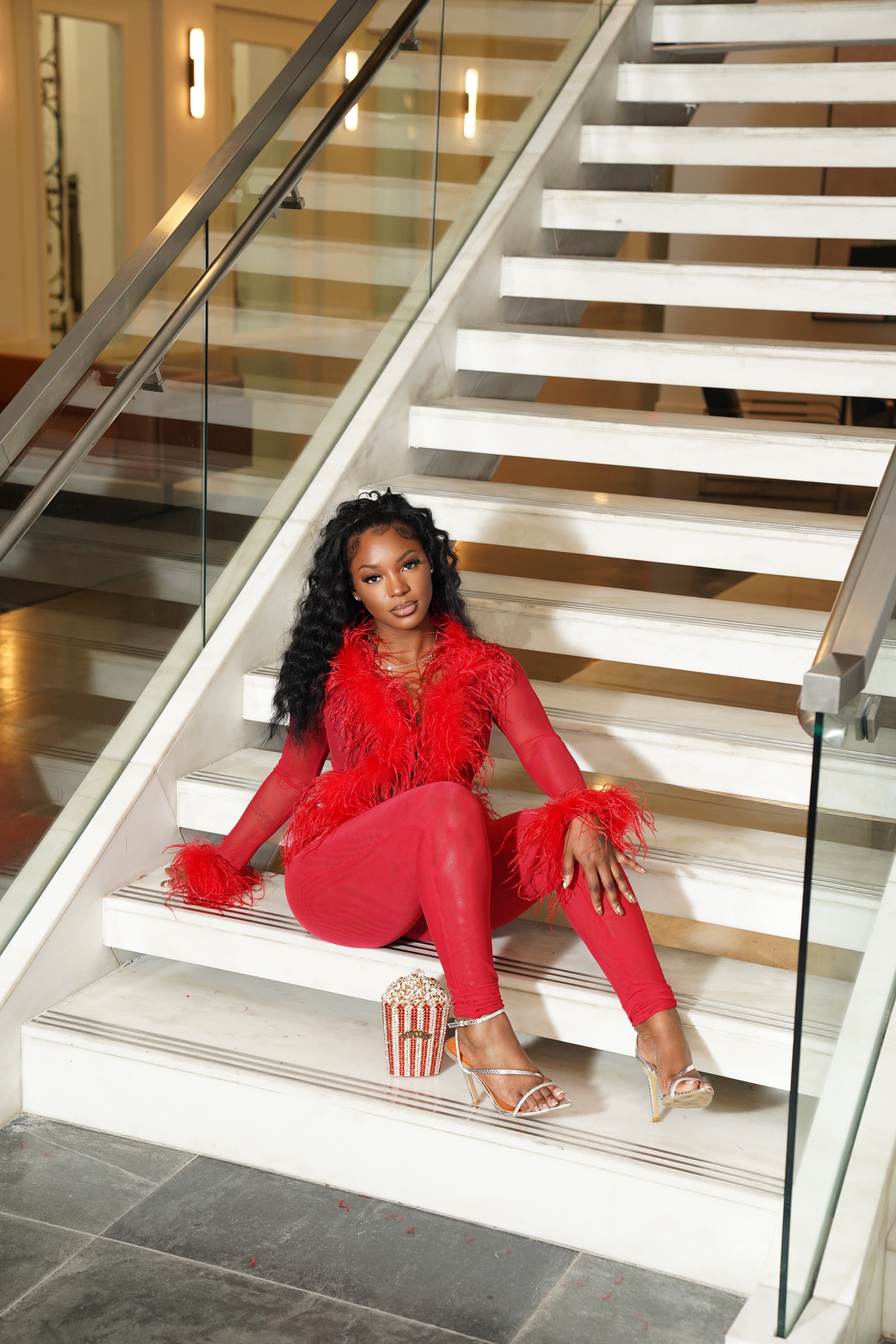 Ostrich Feather Set - Red