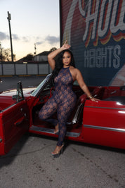 Privé Lace Jumpsuit - Indigo