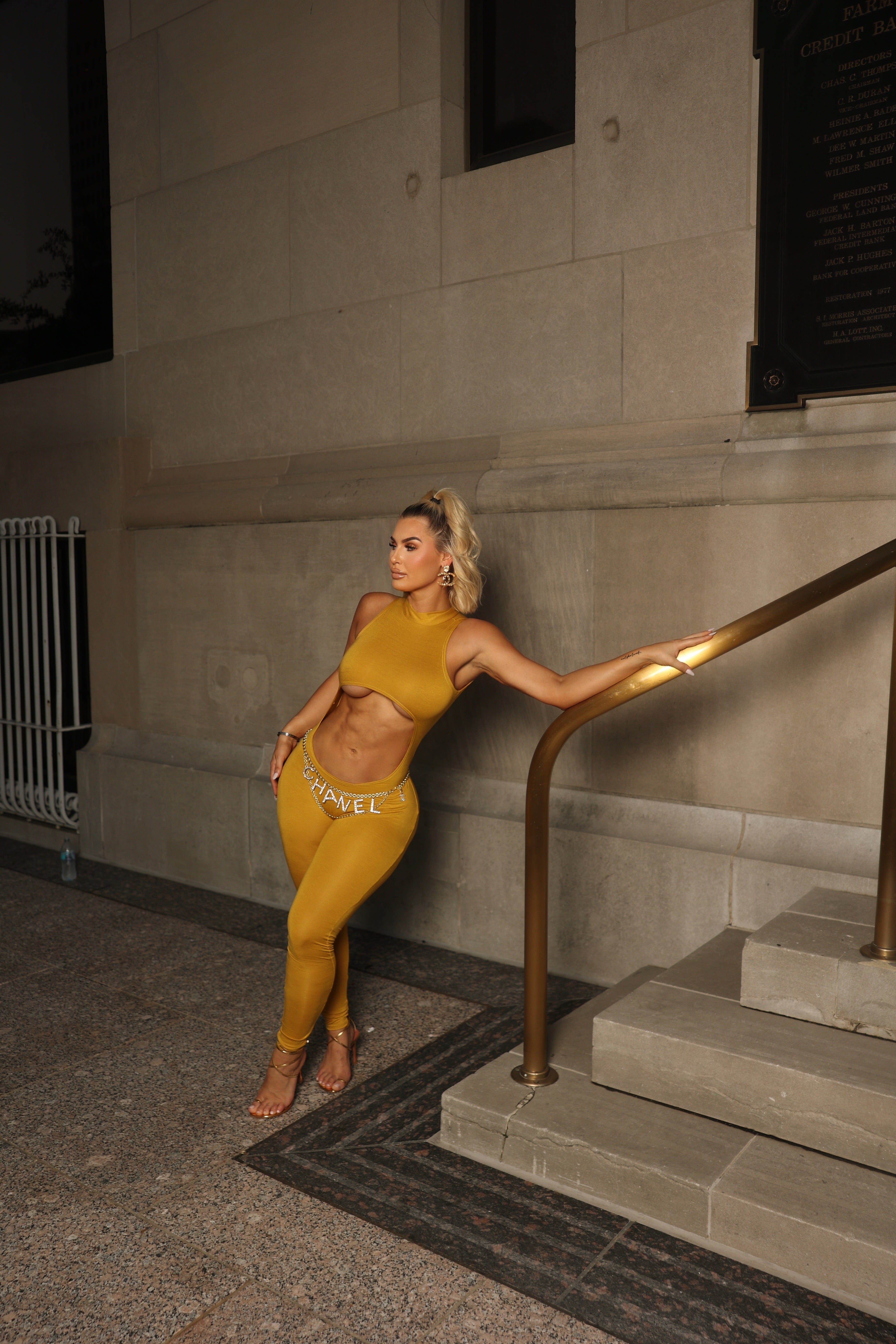 Mustard Cut Out Bodysuit