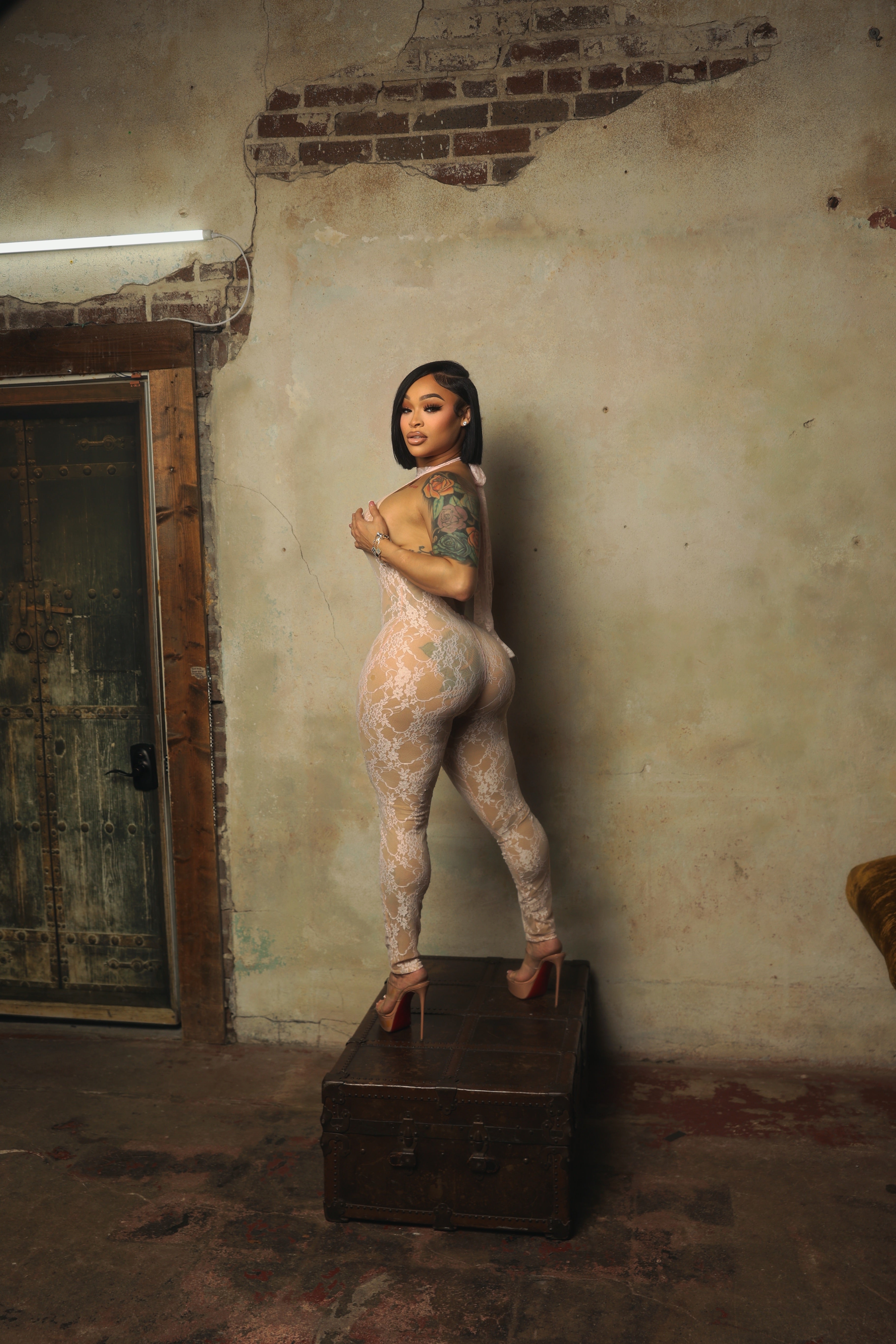 Privé Lace Jumpsuit - Pink