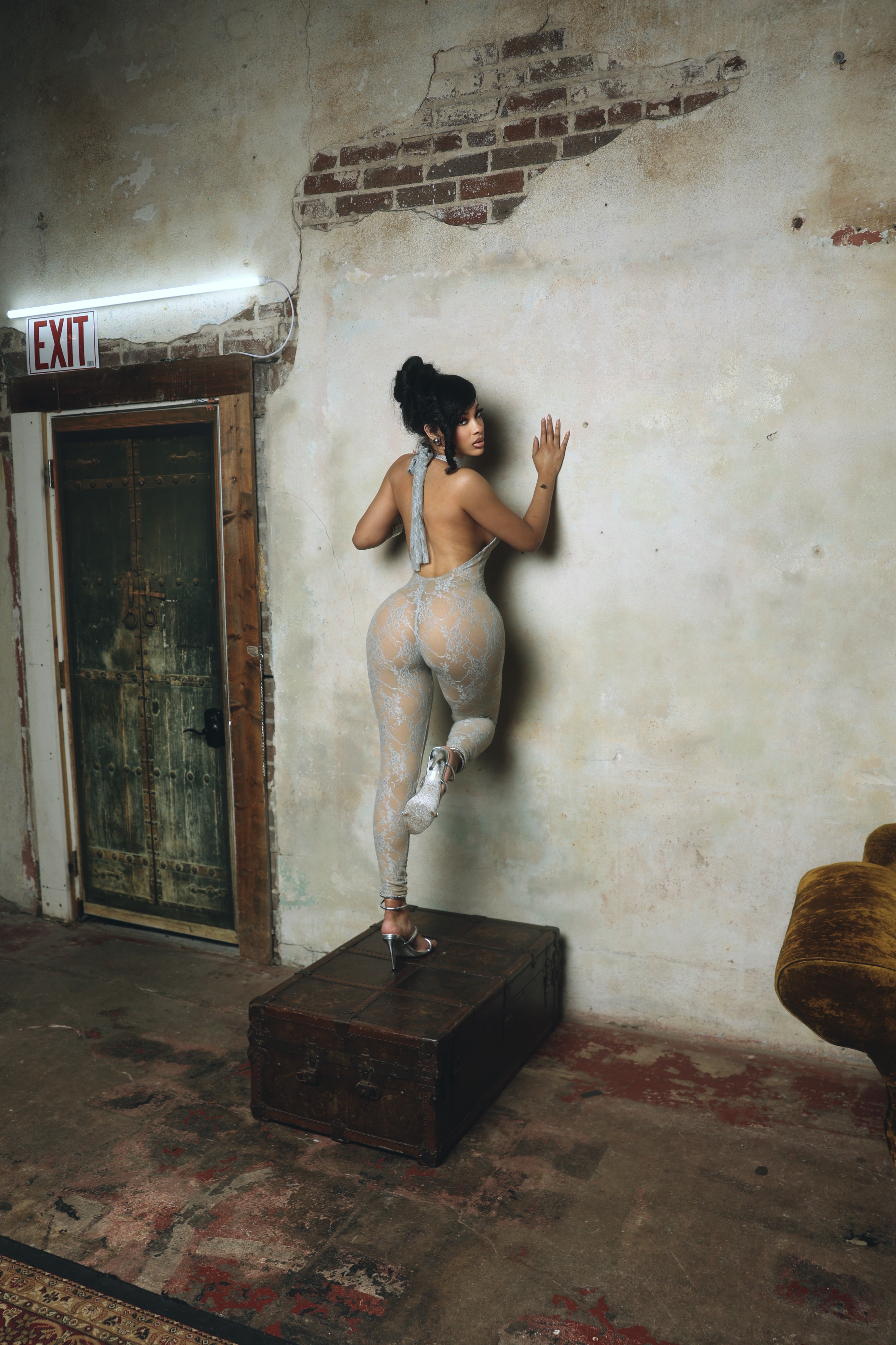 Privé Lace Jumpsuit - Smoke