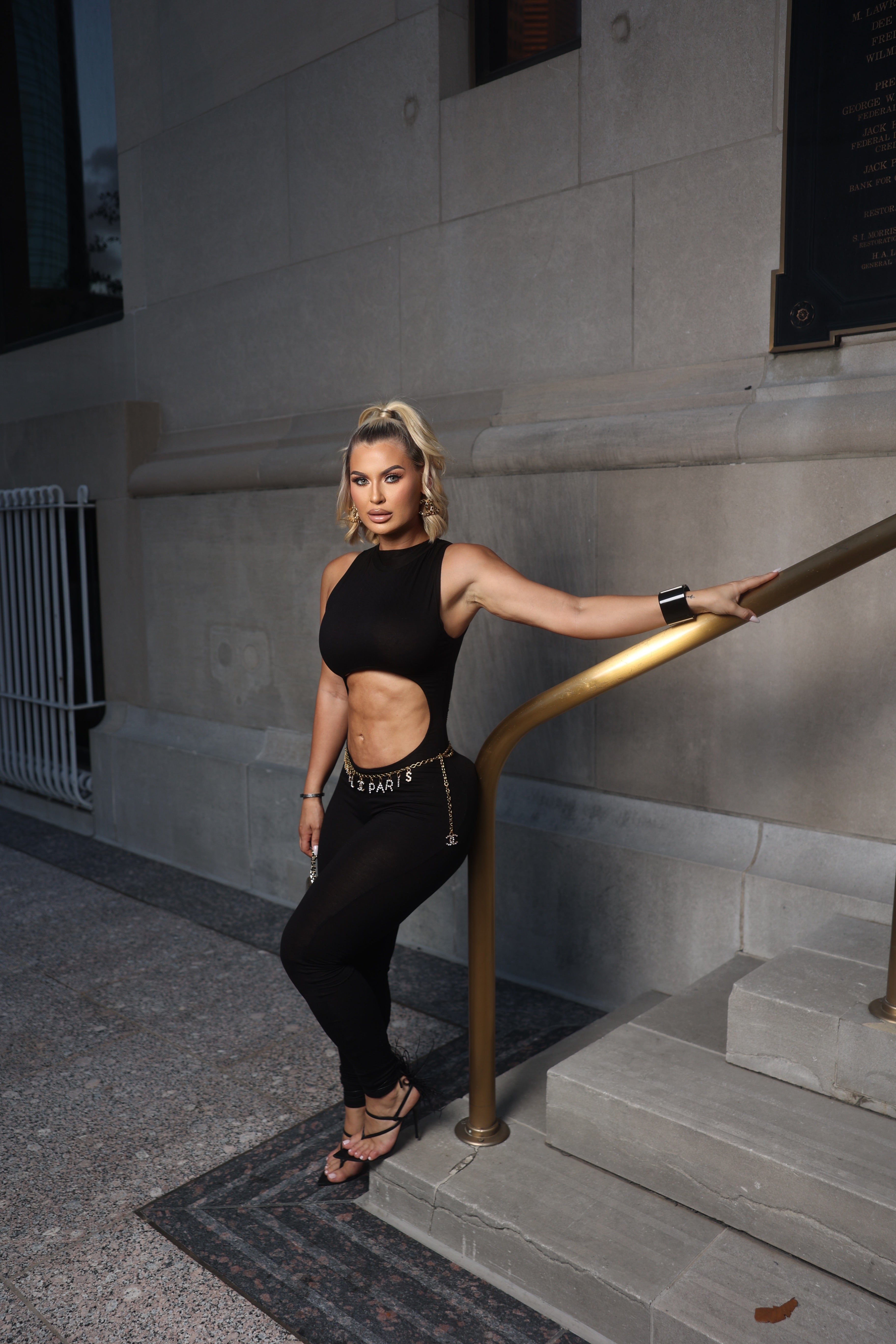 Black Cut Out Bodysuit