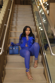 Ostrich Feather Set - Royal Blue