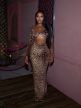 Velvet Leopard Cut Out Dress