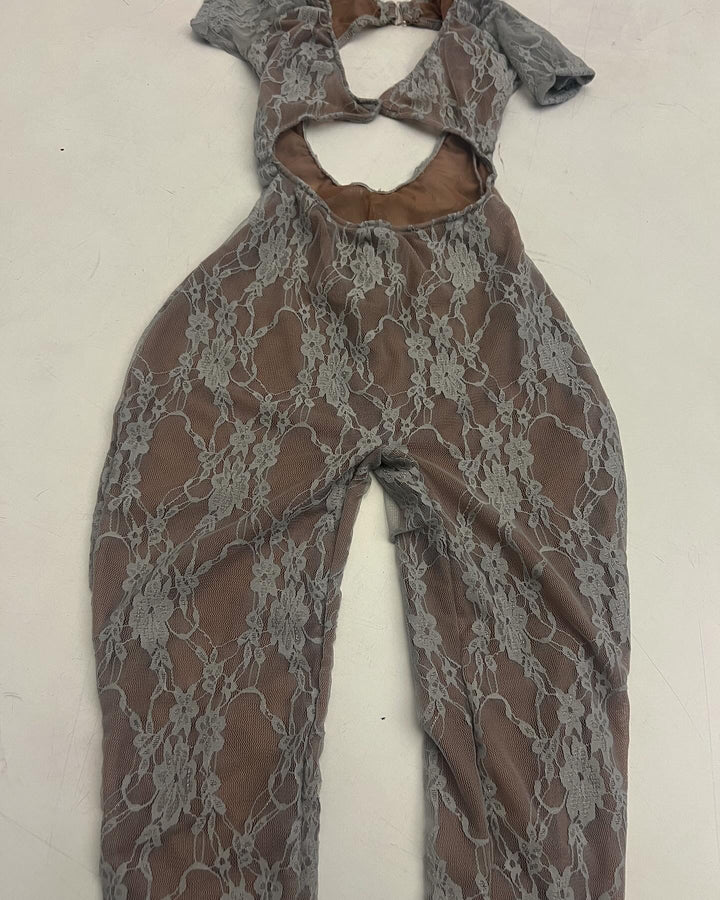 Lace Me Bodysuit - Gray