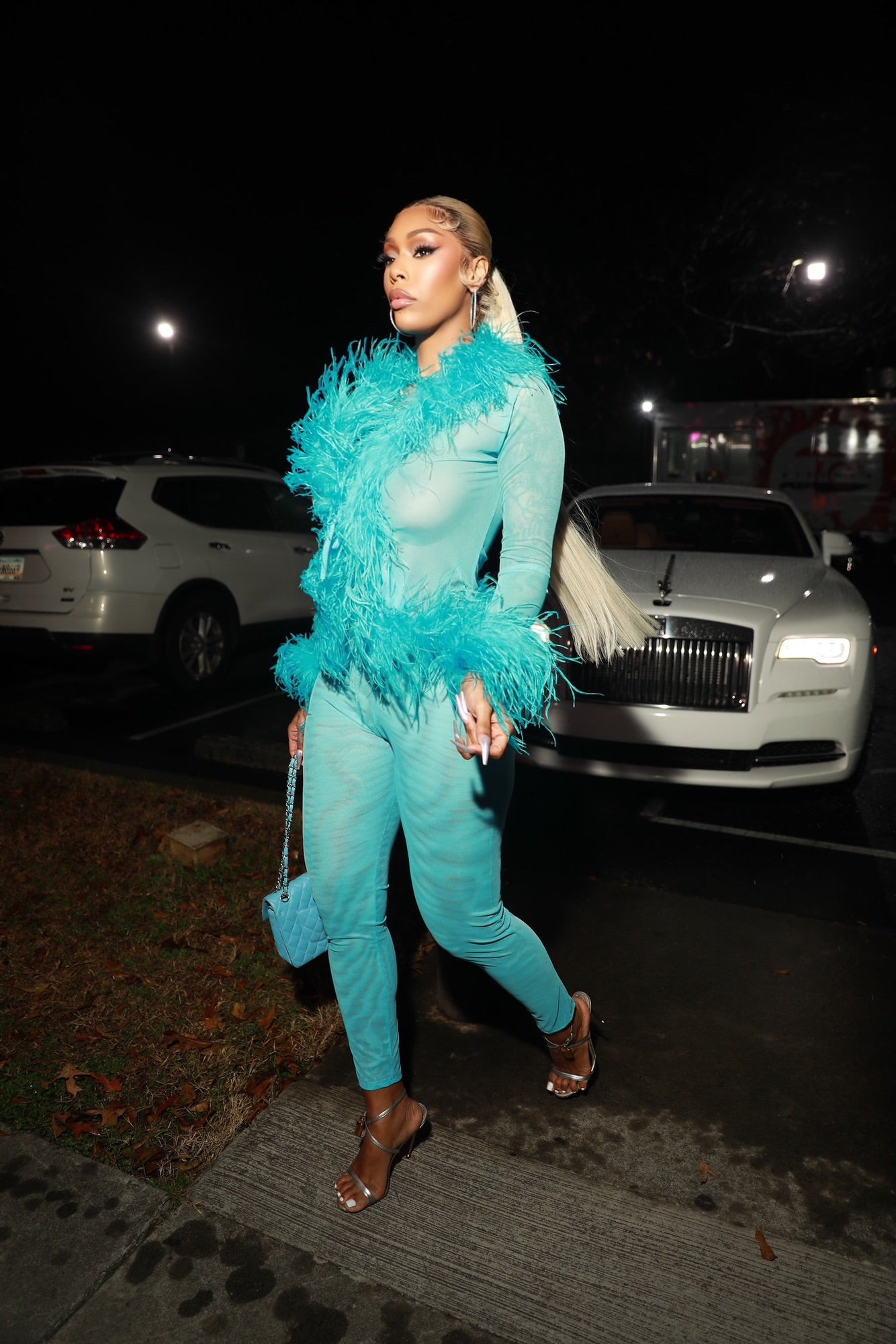 Ostrich Feather Set - Teal