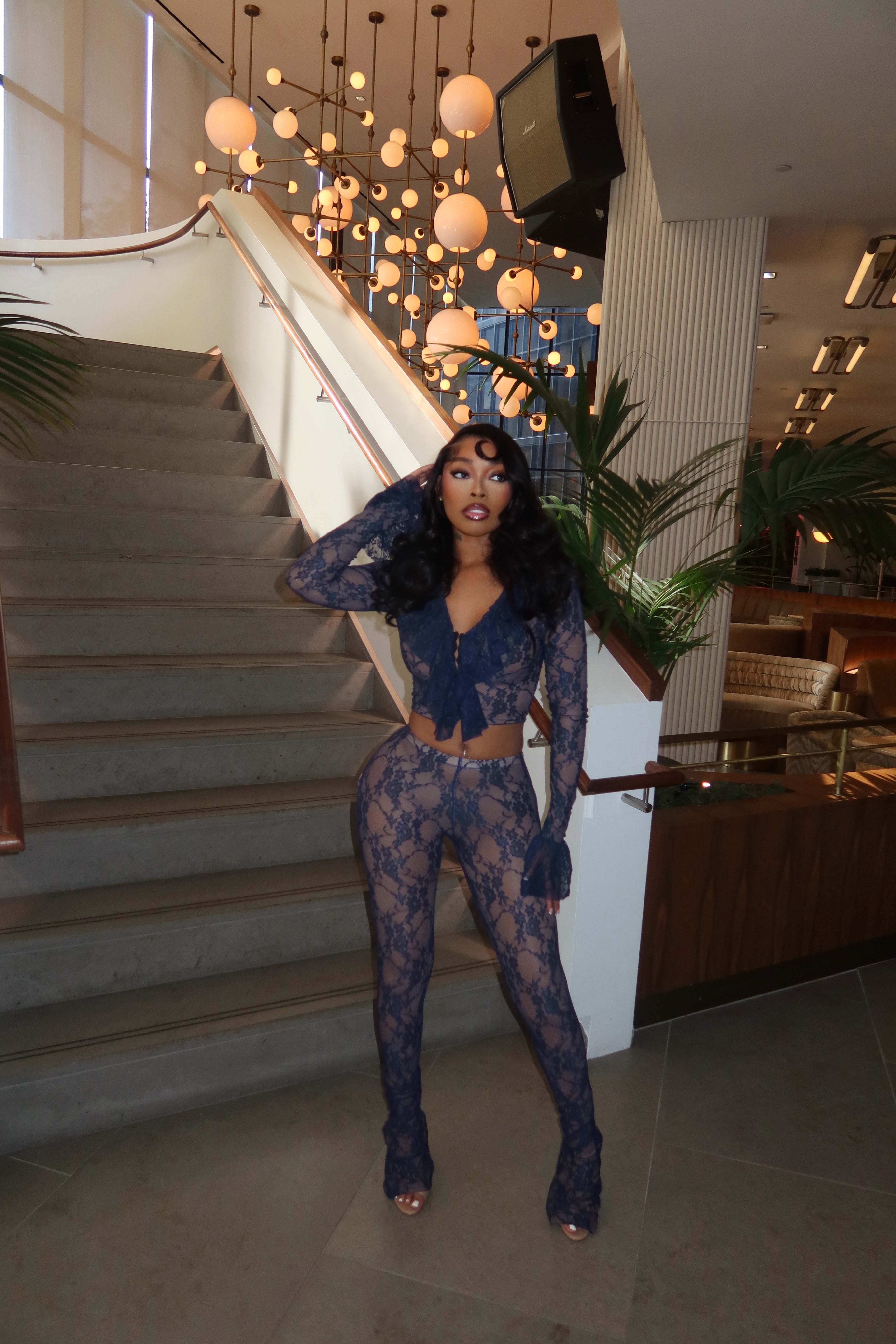 Prive Lace Set - Navy