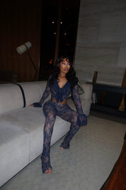 Prive Lace Set - Navy