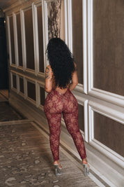 Privé Lace Jumpsuit - Merlot