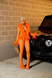 Ostrich Feather Set - Orange