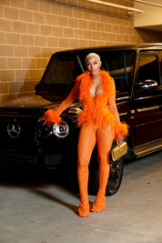 Ostrich Feather Set - Orange