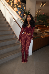 Prive Lace Set - Burgundy