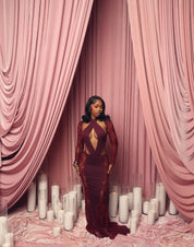 Talia Dress - Burgundy