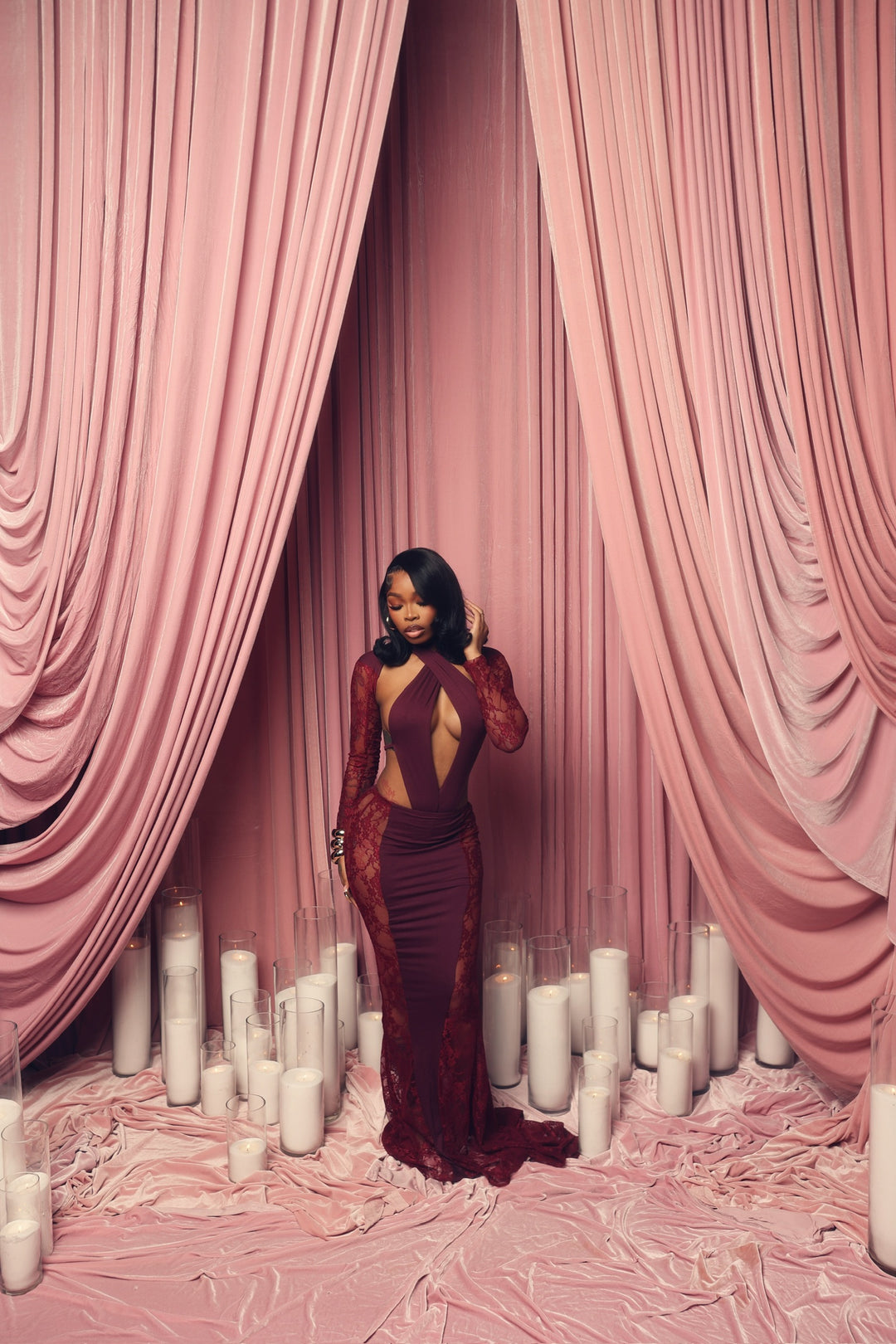 Talia Dress - Burgundy