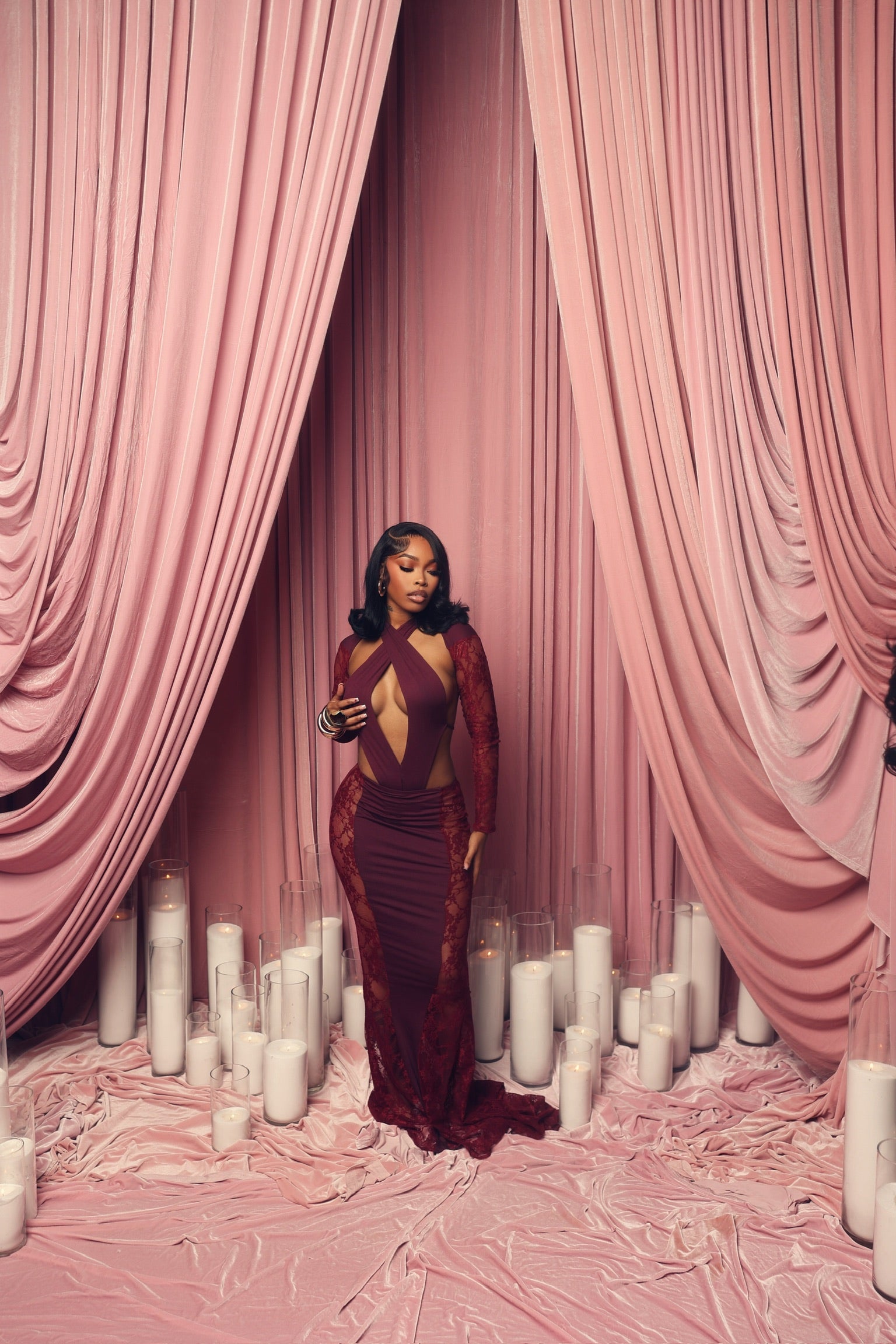 Talia Dress - Burgundy