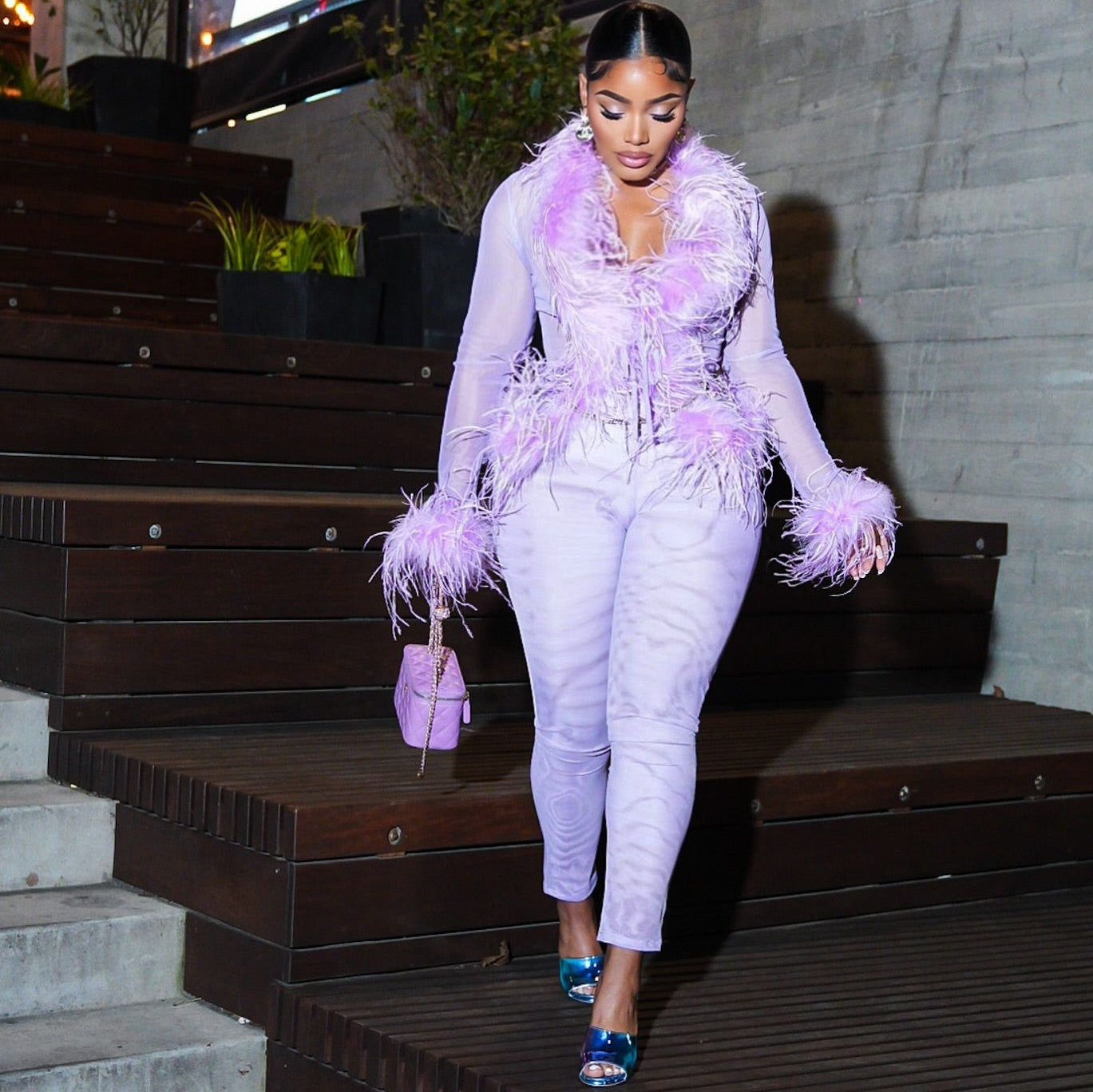 Ostrich Feather Set - Lavender