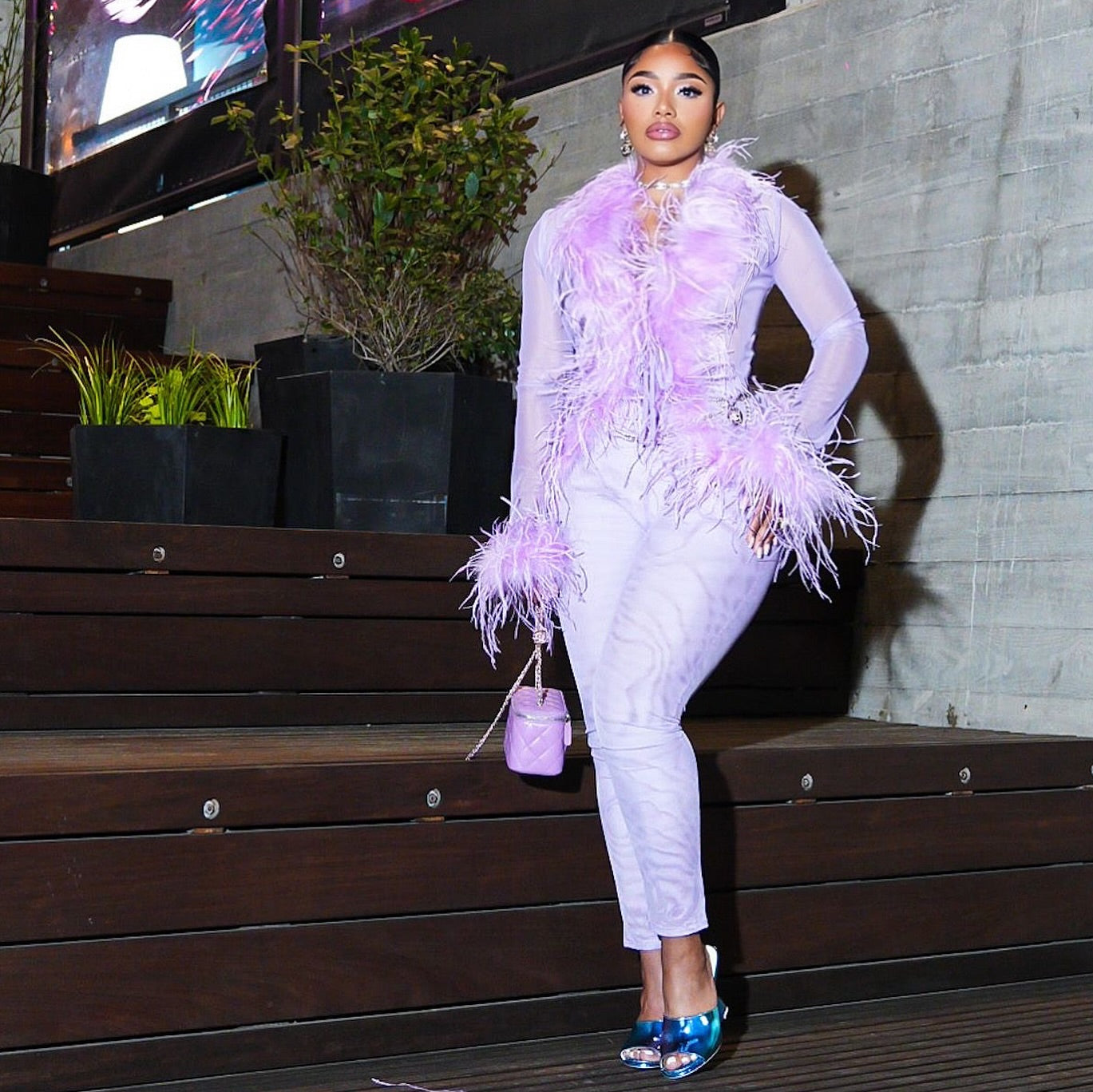 Ostrich Feather Set - Lavender