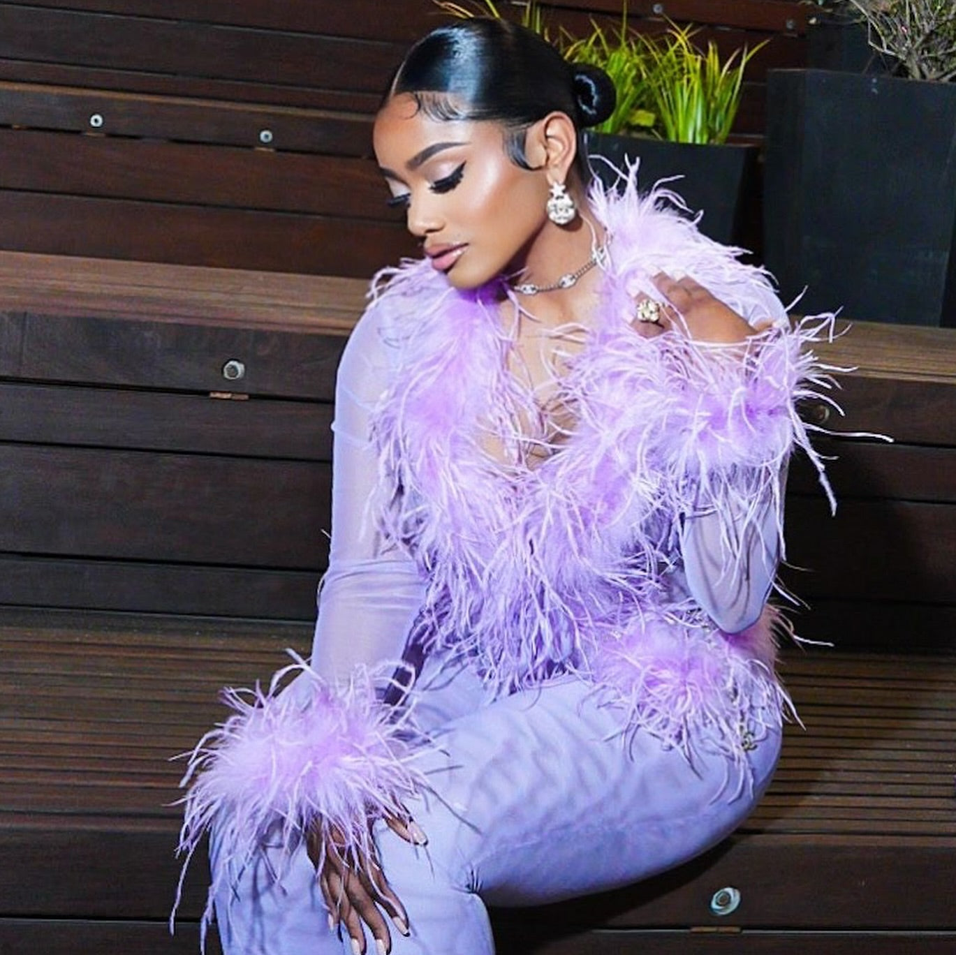 Ostrich Feather Set - Lavender