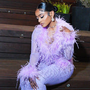 Ostrich Feather Set - Lavender