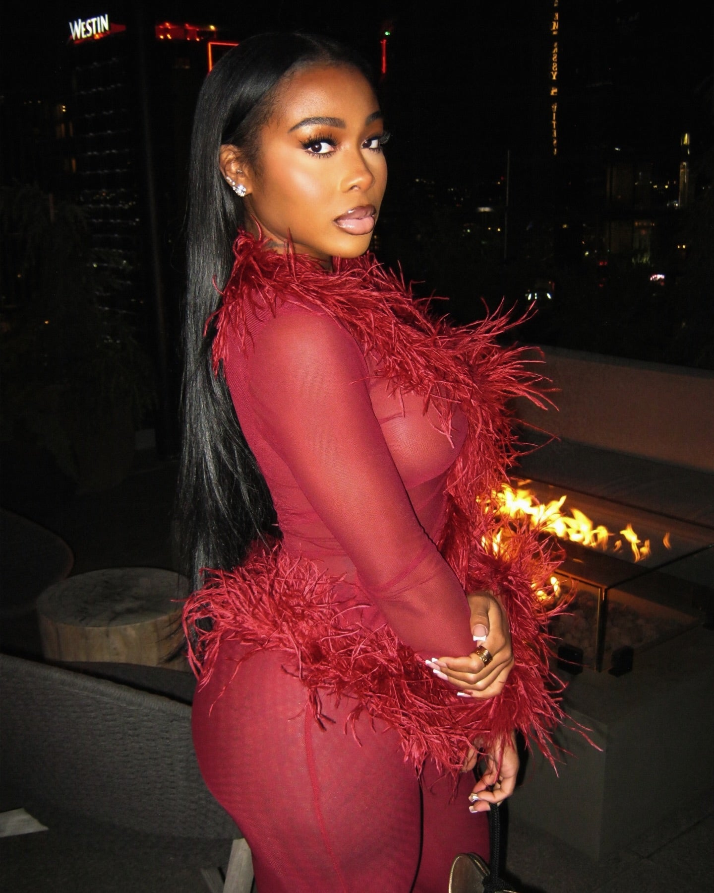 PRE-ORDER - Ostrich Feather Set - Burgundy (Ships 7/18)